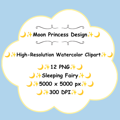 Sleeping Fairy in Blue Dress PNG Clipart