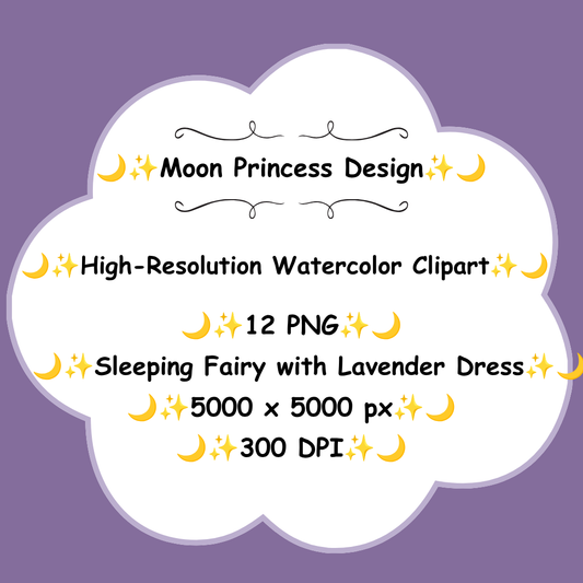 Sleeping Fairy with Lavender Dress PNG Clipart