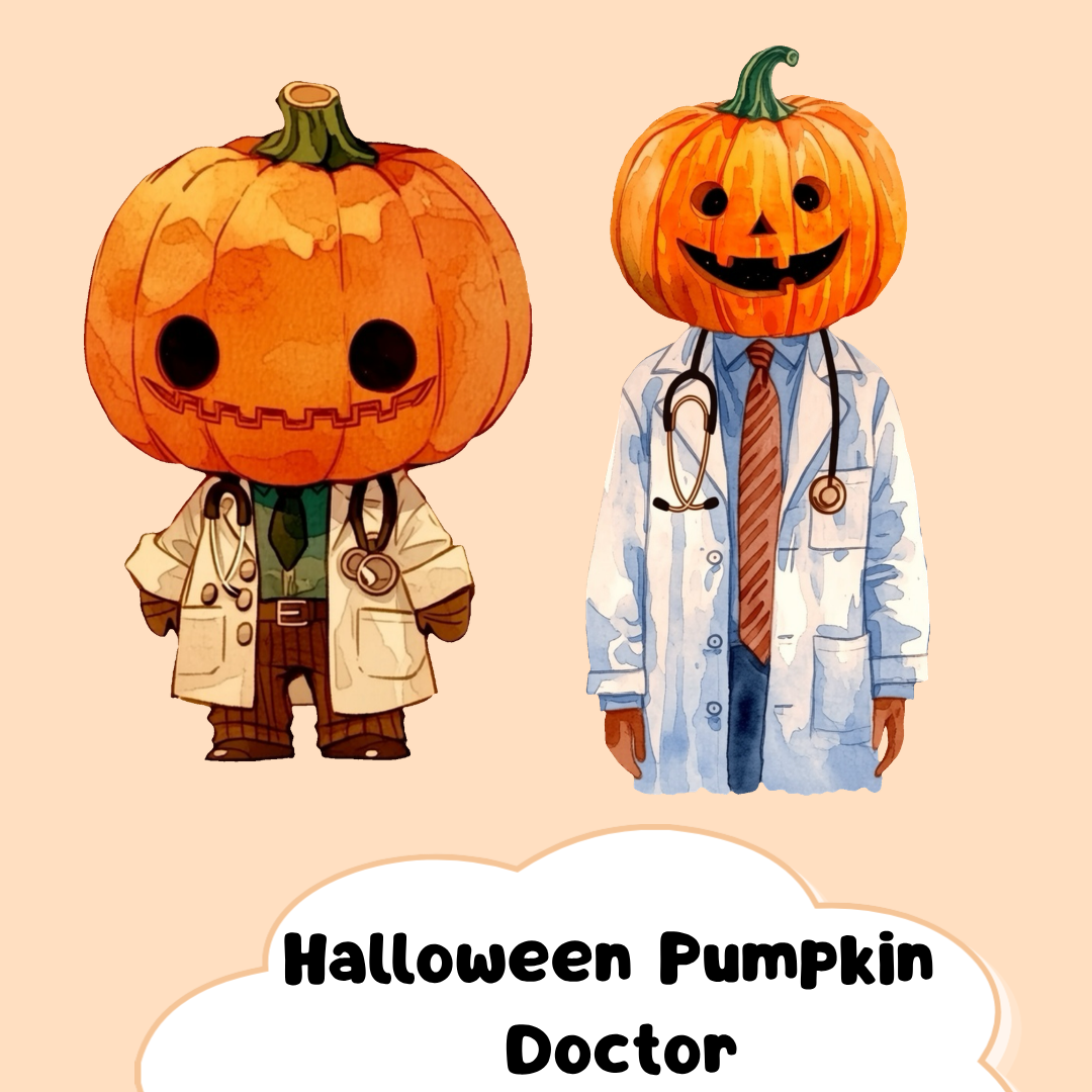 Halloween Doctor Pumpkin PNG Clipart
