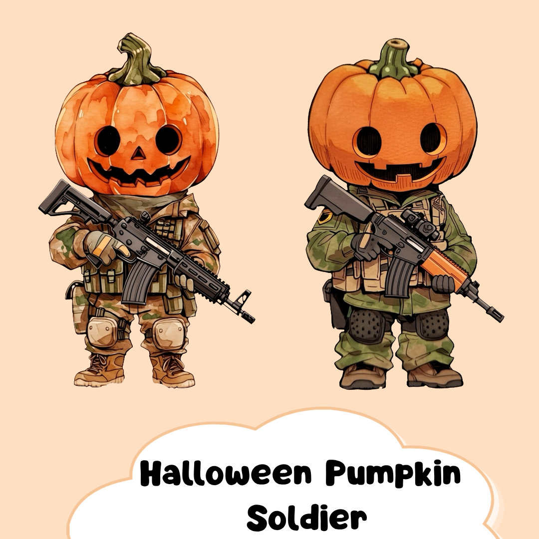 Halloween Soldier Pumpkin PNG Clipart