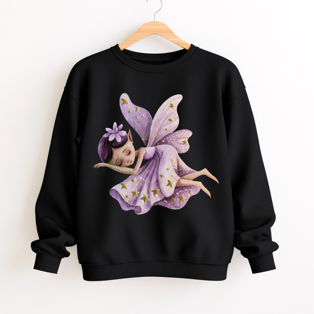 Sleeping Fairy with Lavender Dress PNG Clipart