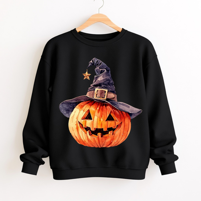 Halloween Pumpkin with Witch Hat PNG Clipart