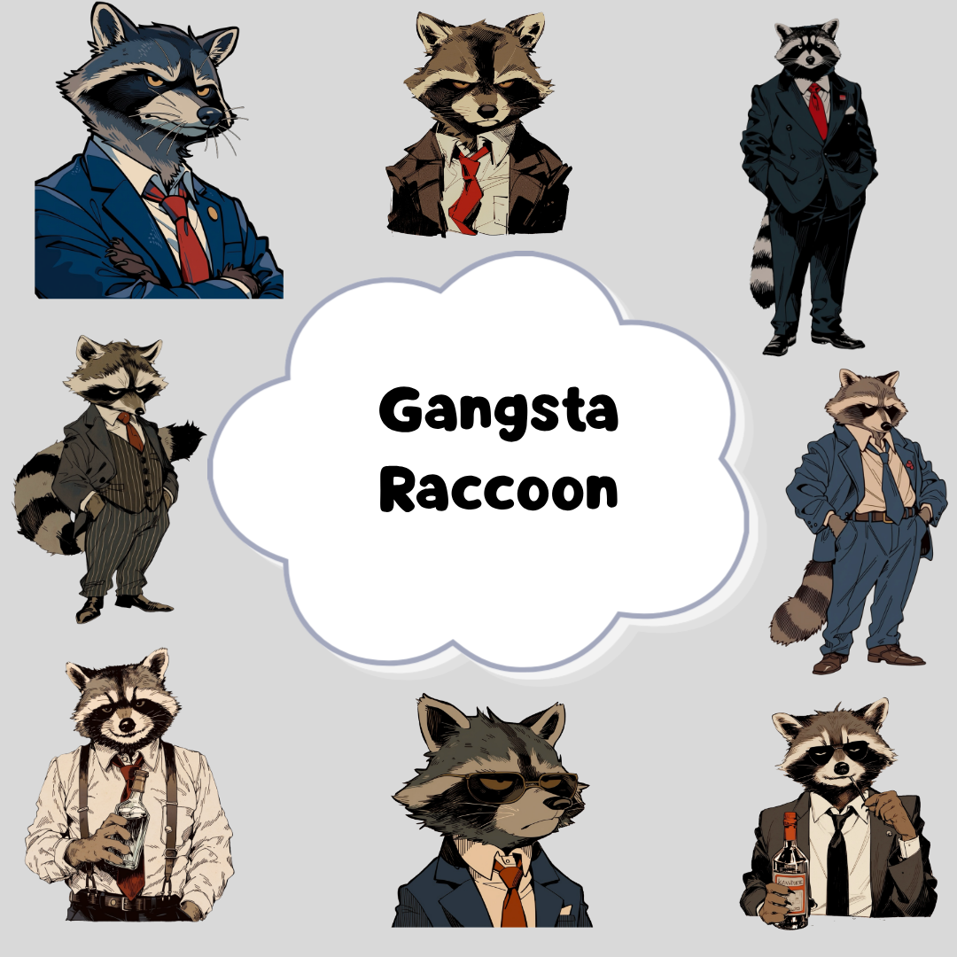 Gangsta Raccoon PNG Clipart