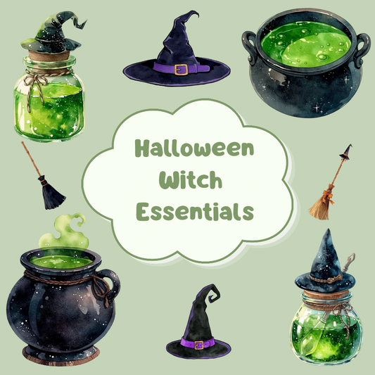 Halloween Witch Essentials Clipart Set PNG