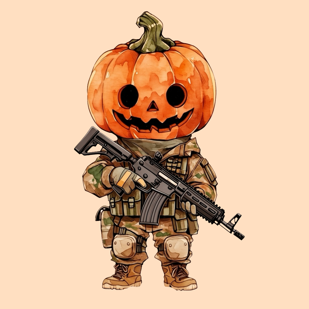 Halloween Soldier Pumpkin PNG Clipart