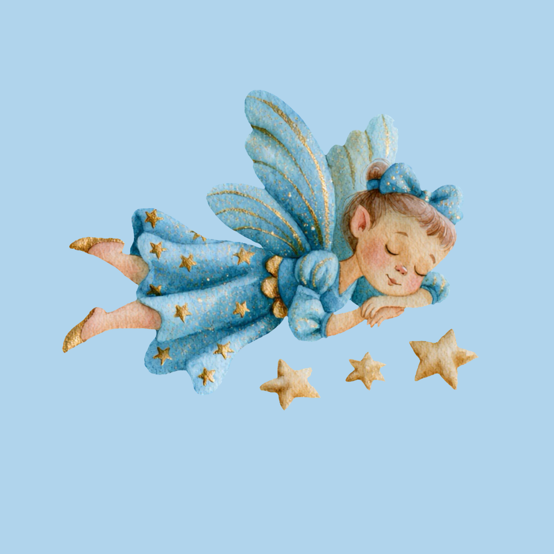 Sleeping Fairy in Blue Dress PNG Clipart