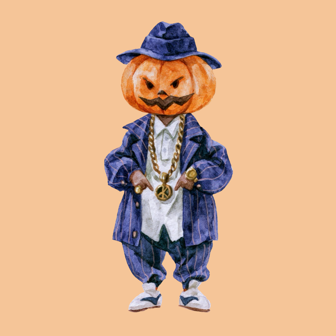 Halloween Gangsta Pumpkin PNG Clipart