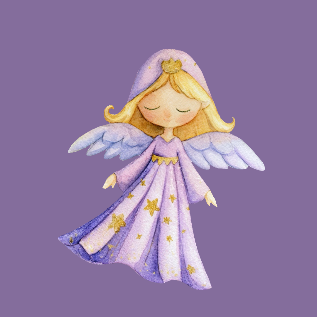 Sleeping Fairy with Lavender Dress PNG Clipart