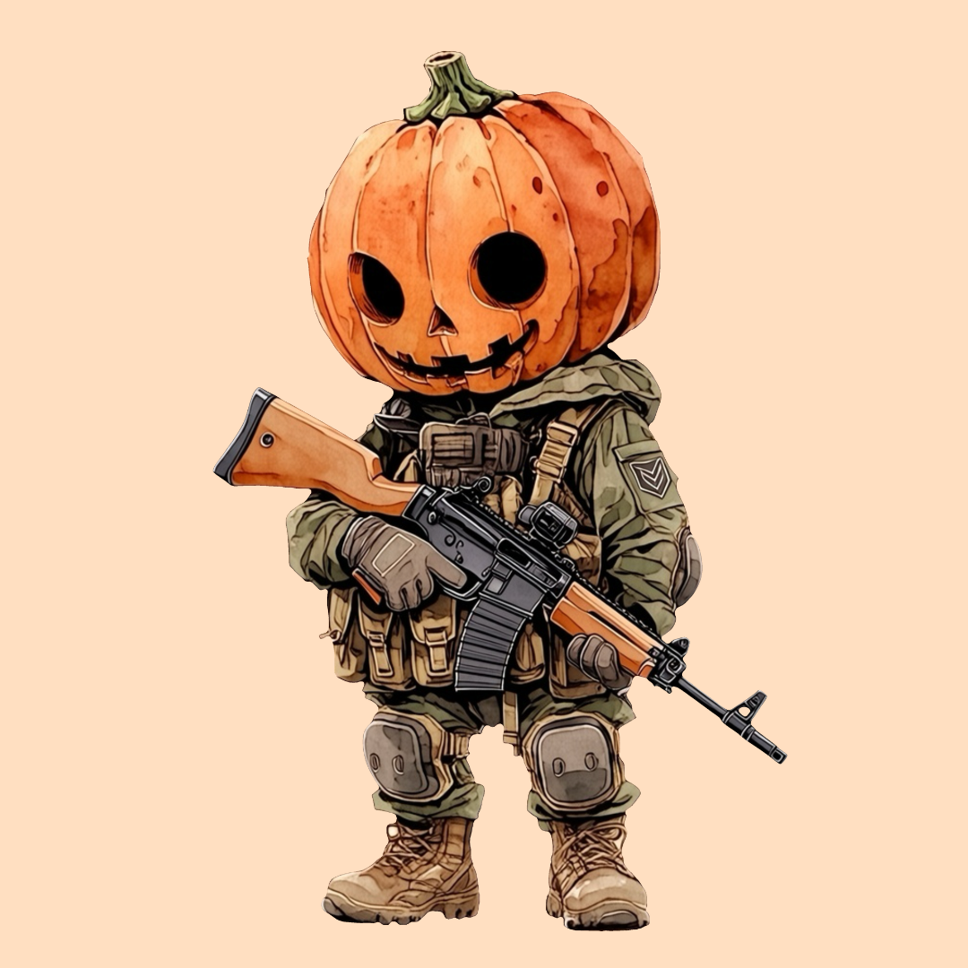 Halloween Soldier Pumpkin PNG Clipart