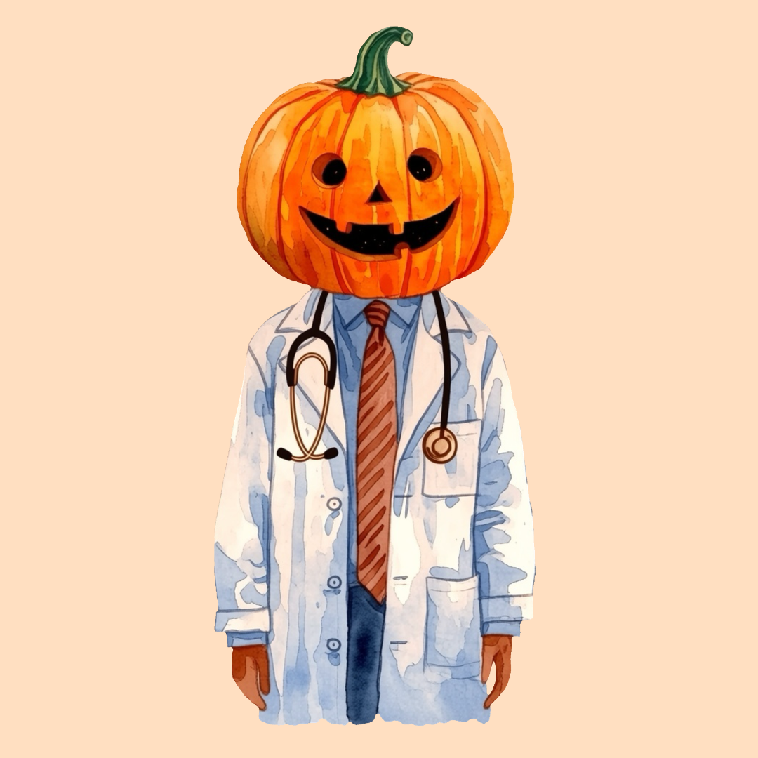 Halloween Doctor Pumpkin PNG Clipart