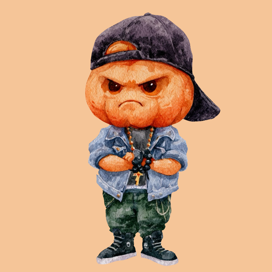 Halloween Gangsta Pumpkin PNG Clipart