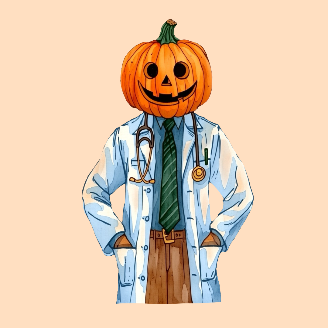 Halloween Doctor Pumpkin PNG Clipart