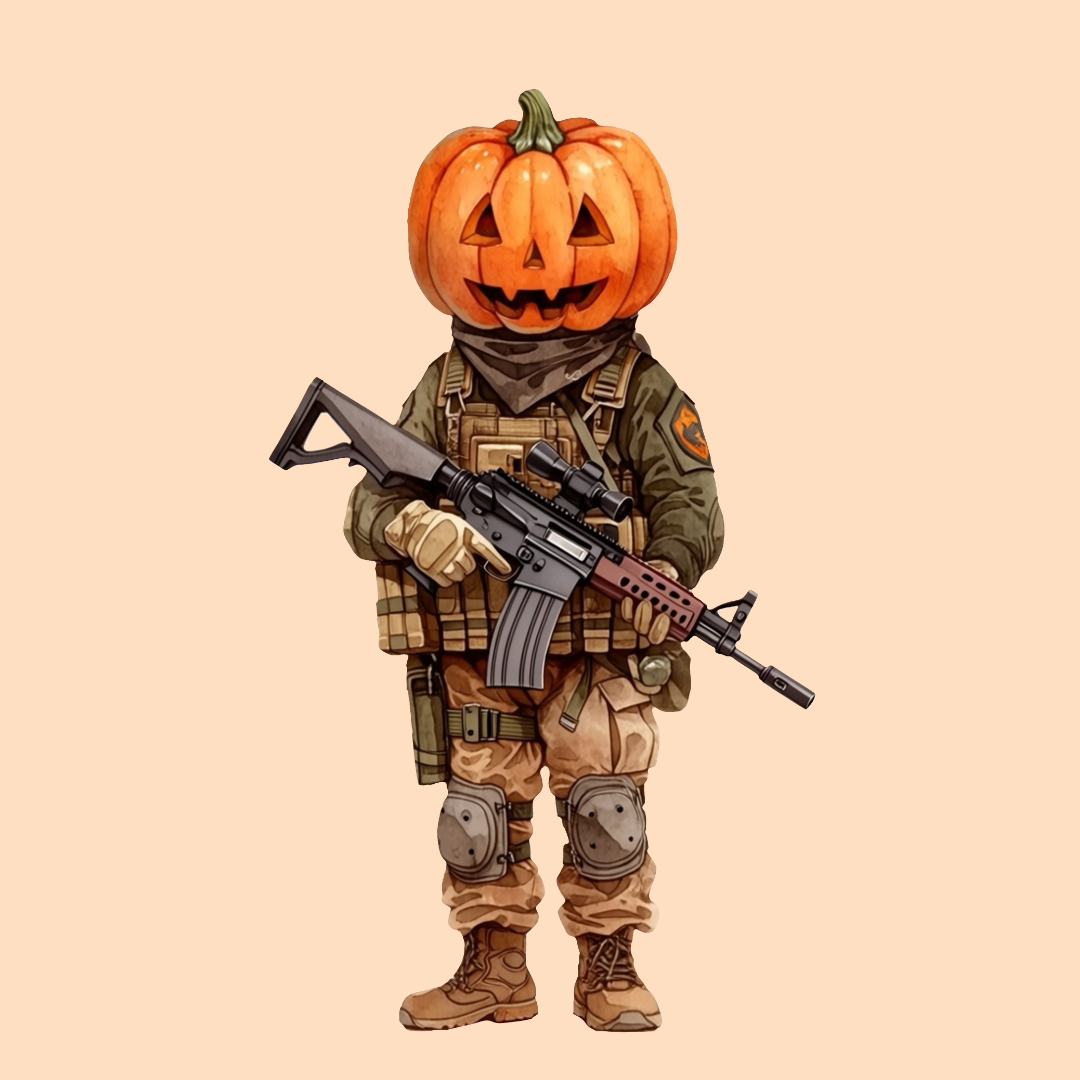 Halloween Soldier Pumpkin PNG Clipart