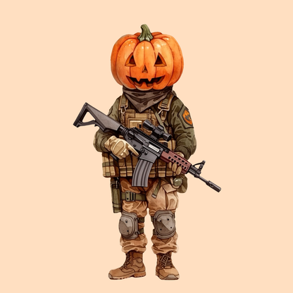 Halloween Soldier Pumpkin PNG Clipart