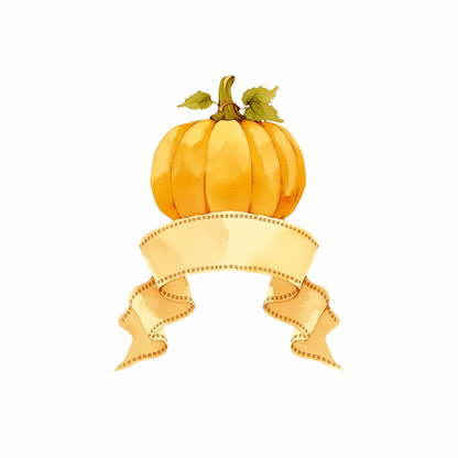 Pumpkin Banner Clipart | Fall Watercolor Pumpkin PNG