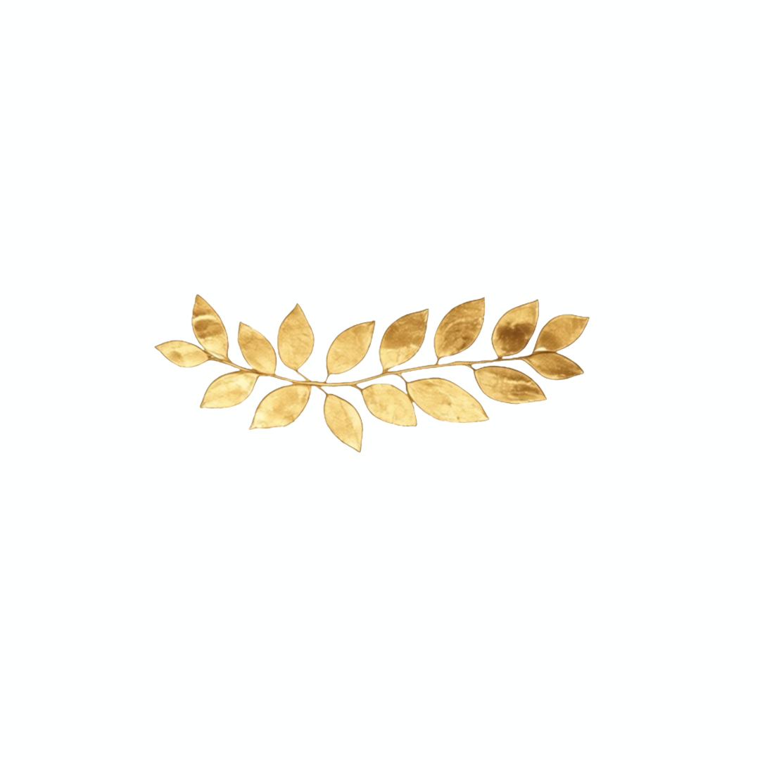 Mint & Gold Leaf Text Divider PNG Clipart