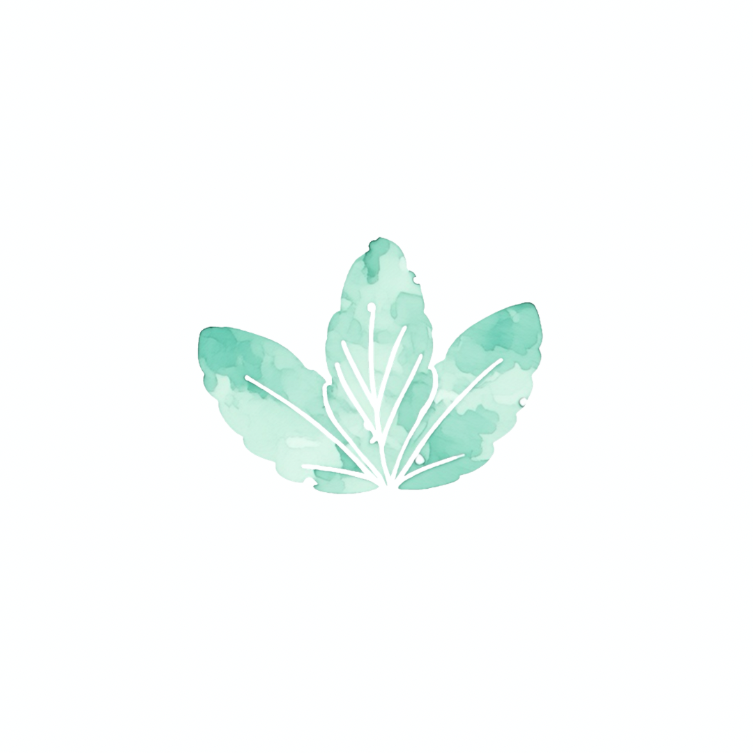 Mint & Gold Leaf Text Divider PNG Clipart