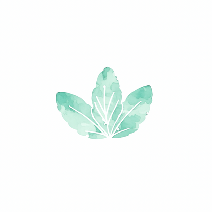Mint & Gold Leaf Text Divider PNG Clipart