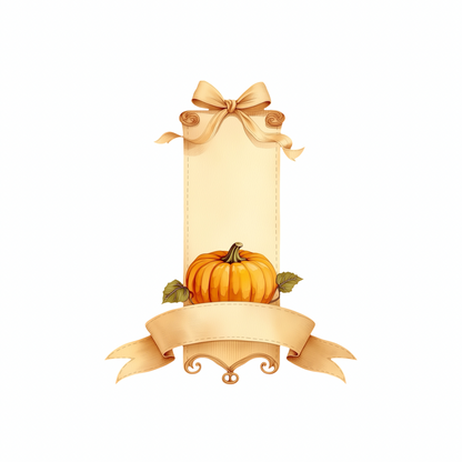 Pumpkin Banner Clipart | Fall Watercolor Pumpkin PNG