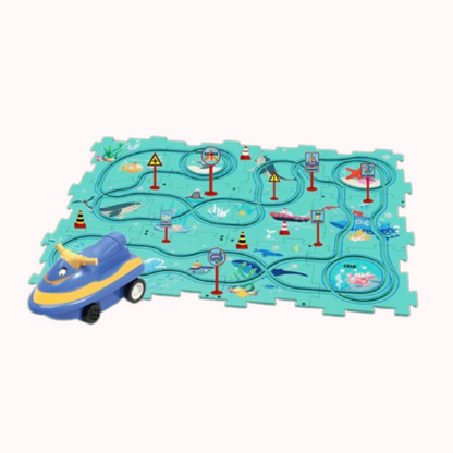 Operated Toy Vehicle And Puzzle Board