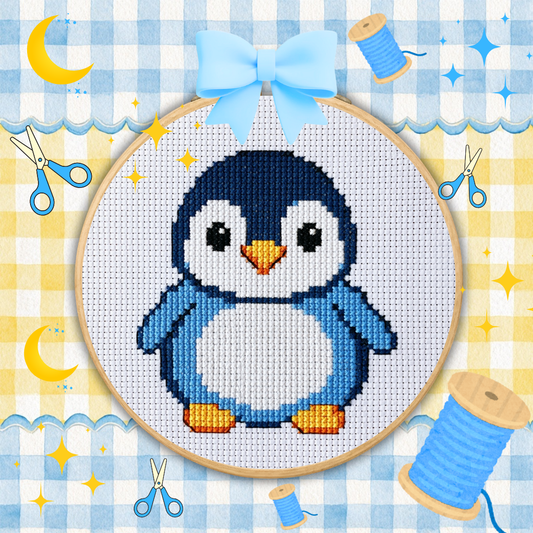 Cute Kawaii Penguin Cross Stitch Pattern