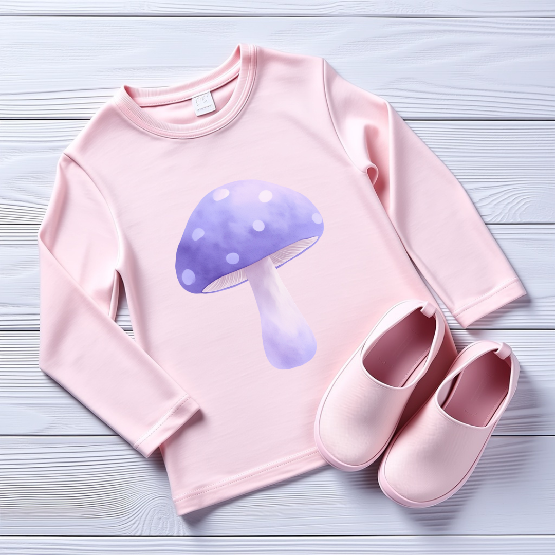 Whimsical Lavender Mushroom PNG Clipart