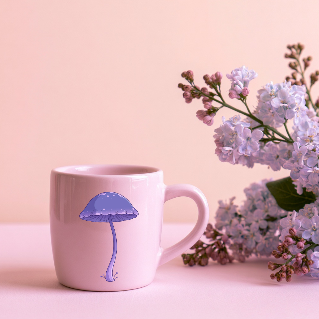 Whimsical Lavender Mushroom PNG Clipart