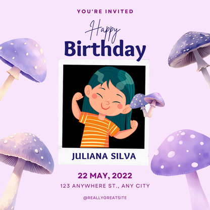 Whimsical Lavender Mushroom PNG Clipart